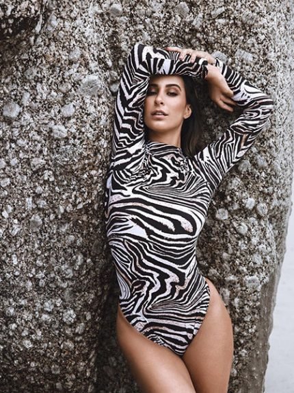 2022 New Long-sleeved Sunscreen Zebra Print Swimsuit